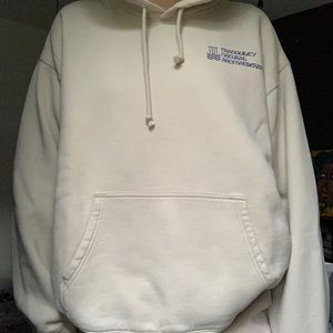 Aritzia tna cozy bf graphic hoodie pale green/navy size 2